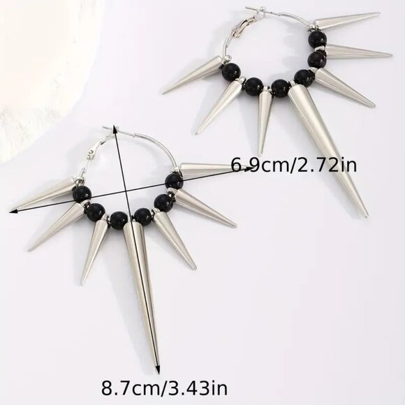 Earrings Spike Goth Emo Scene Retro Unisex Unique Rave Rave Stylish Y2K Tribal - Picture 4 of 4